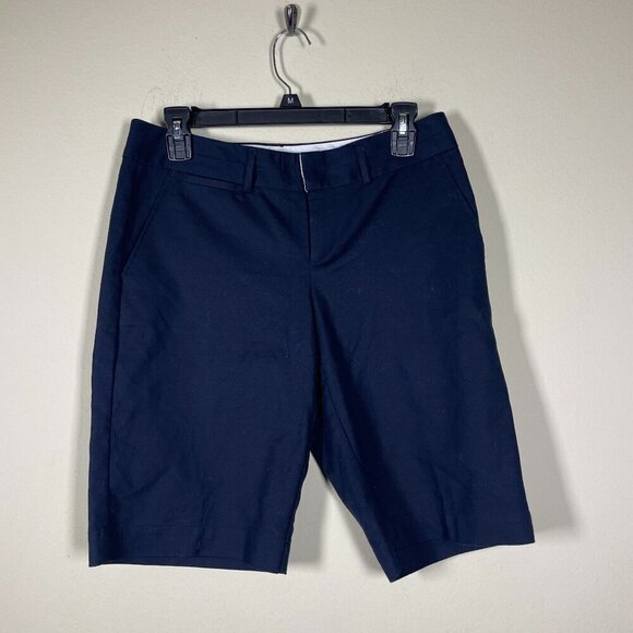 NWT! Banana Republic Factory Navy Bermuda Shorts Cotton Blend Size: 4 - Picture 1 of 4
